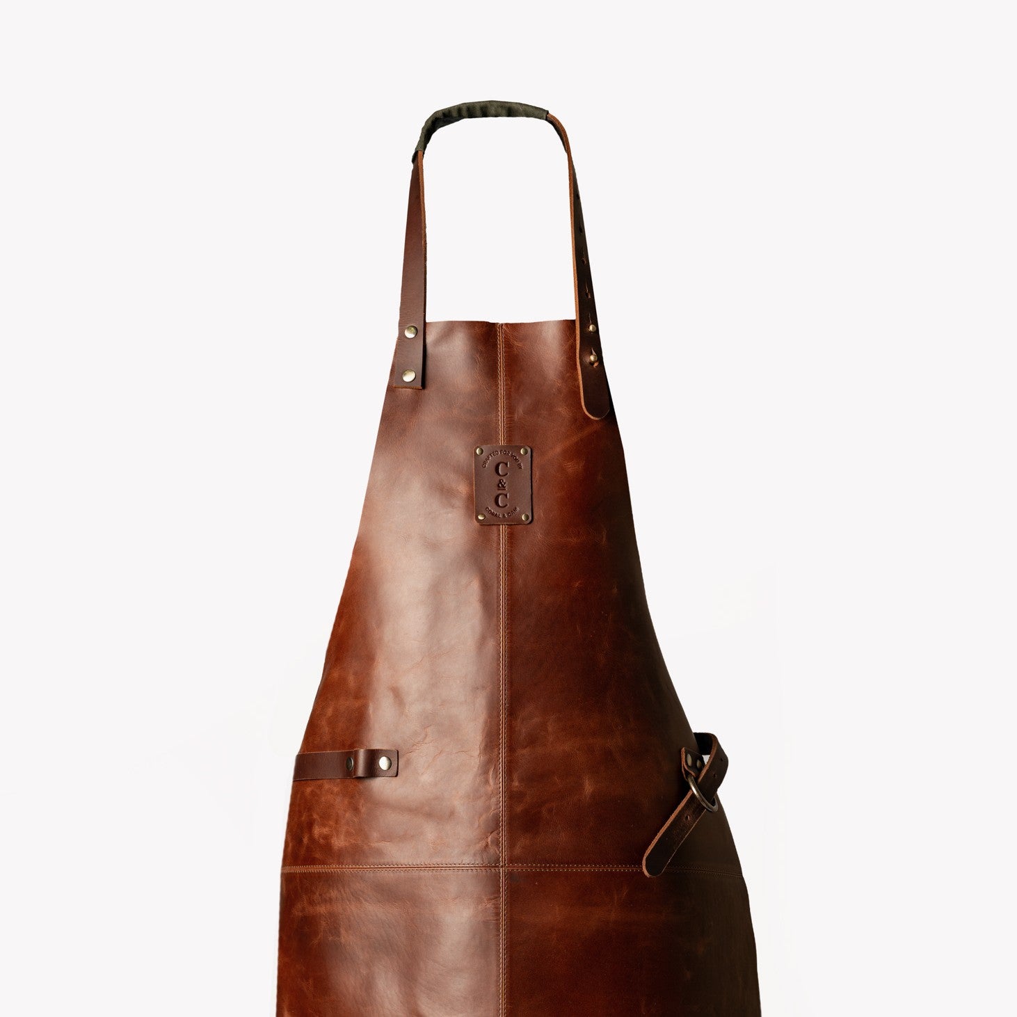 Cowhide Leather apron with plain front.