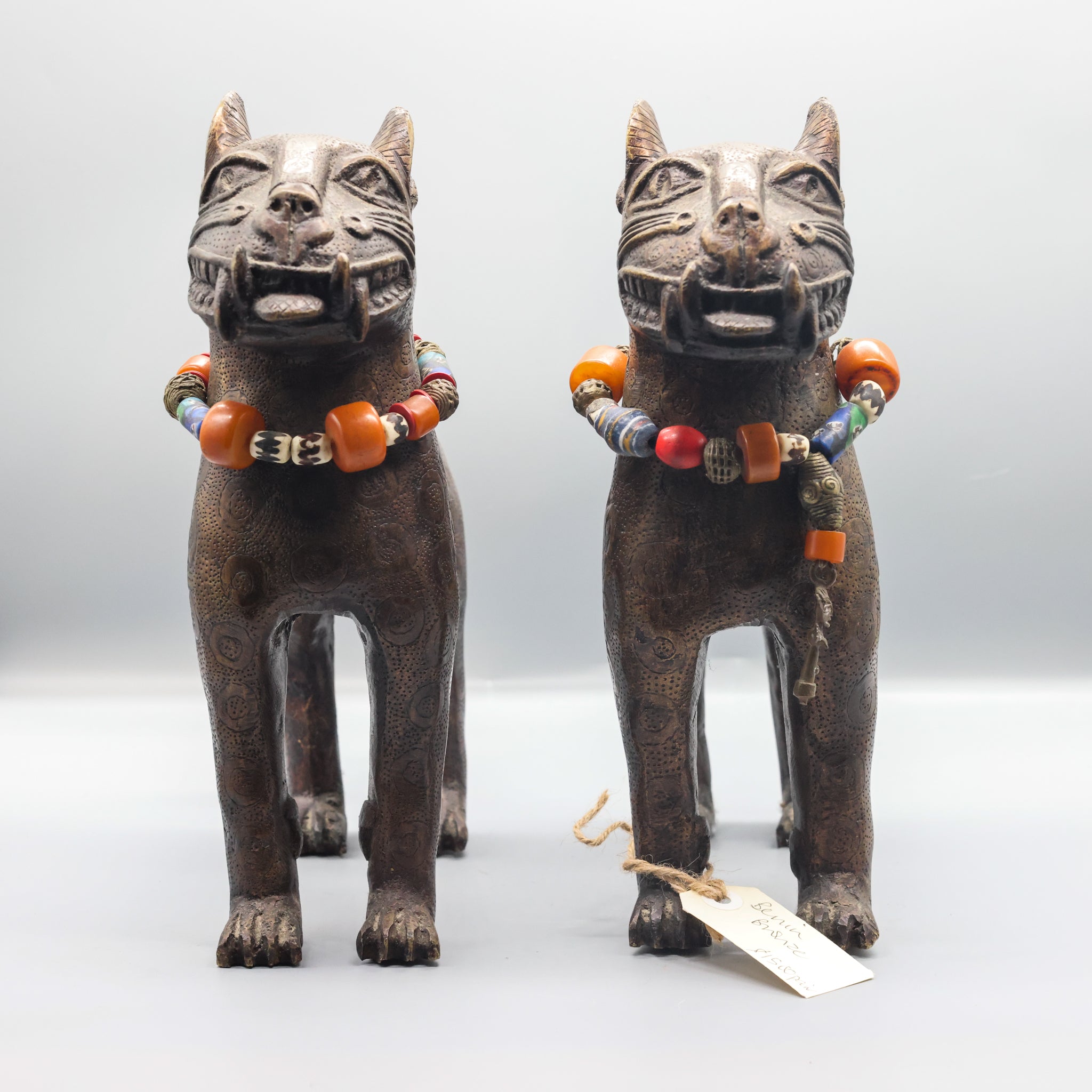 Benin Bronze Cats (Pair)