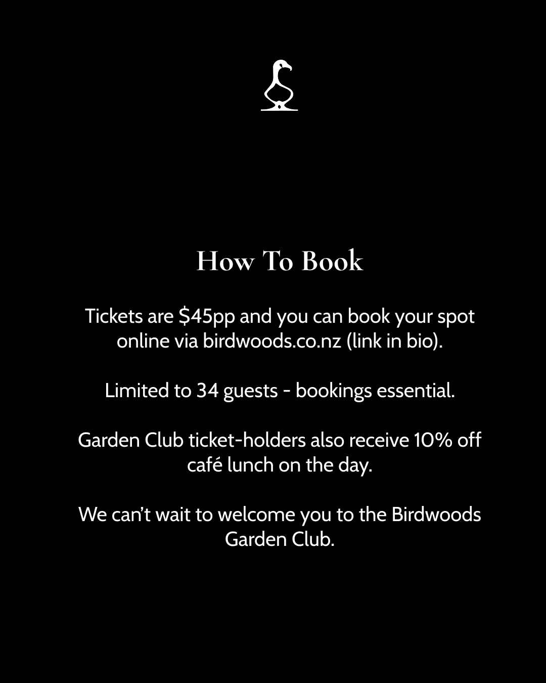 Birdwoods Garden Club Ticket