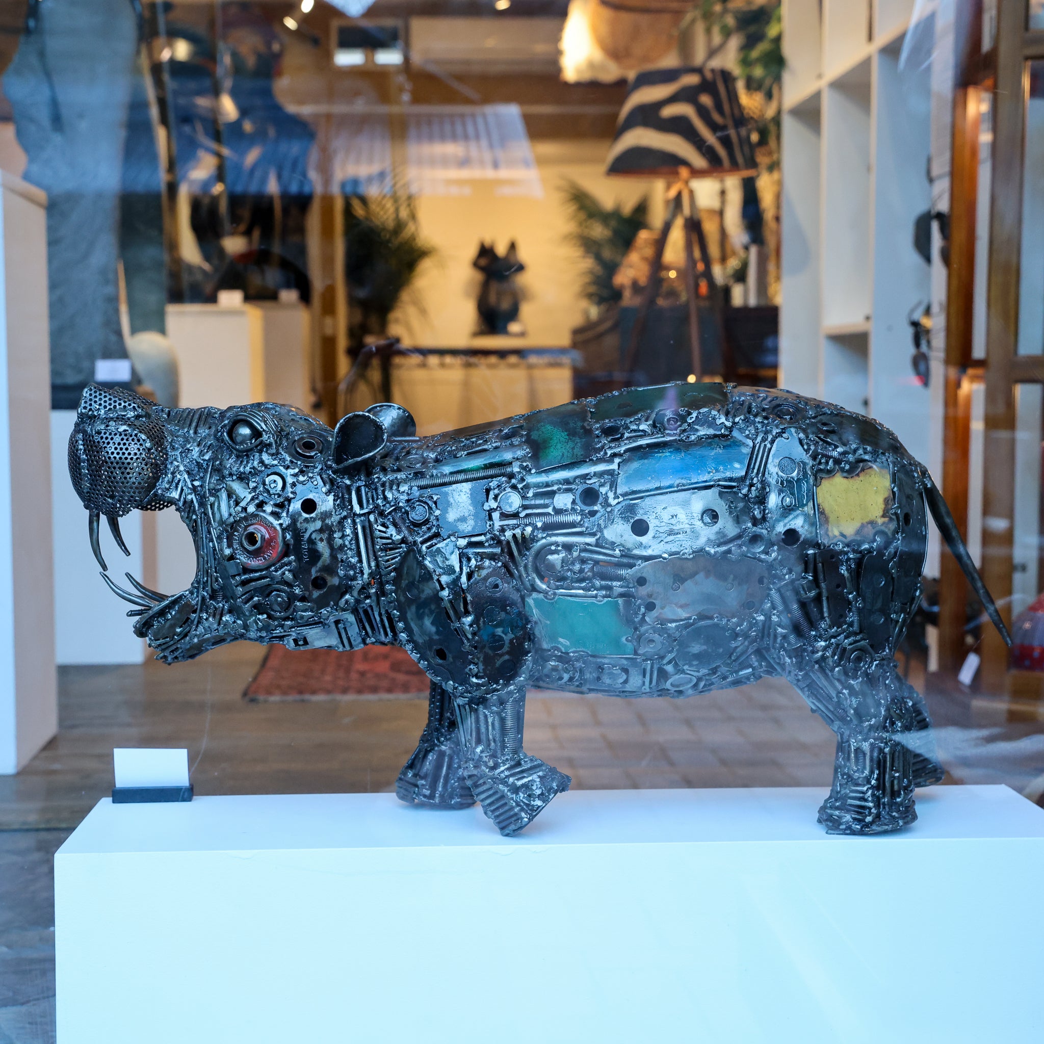 Recycled Metal Hippo