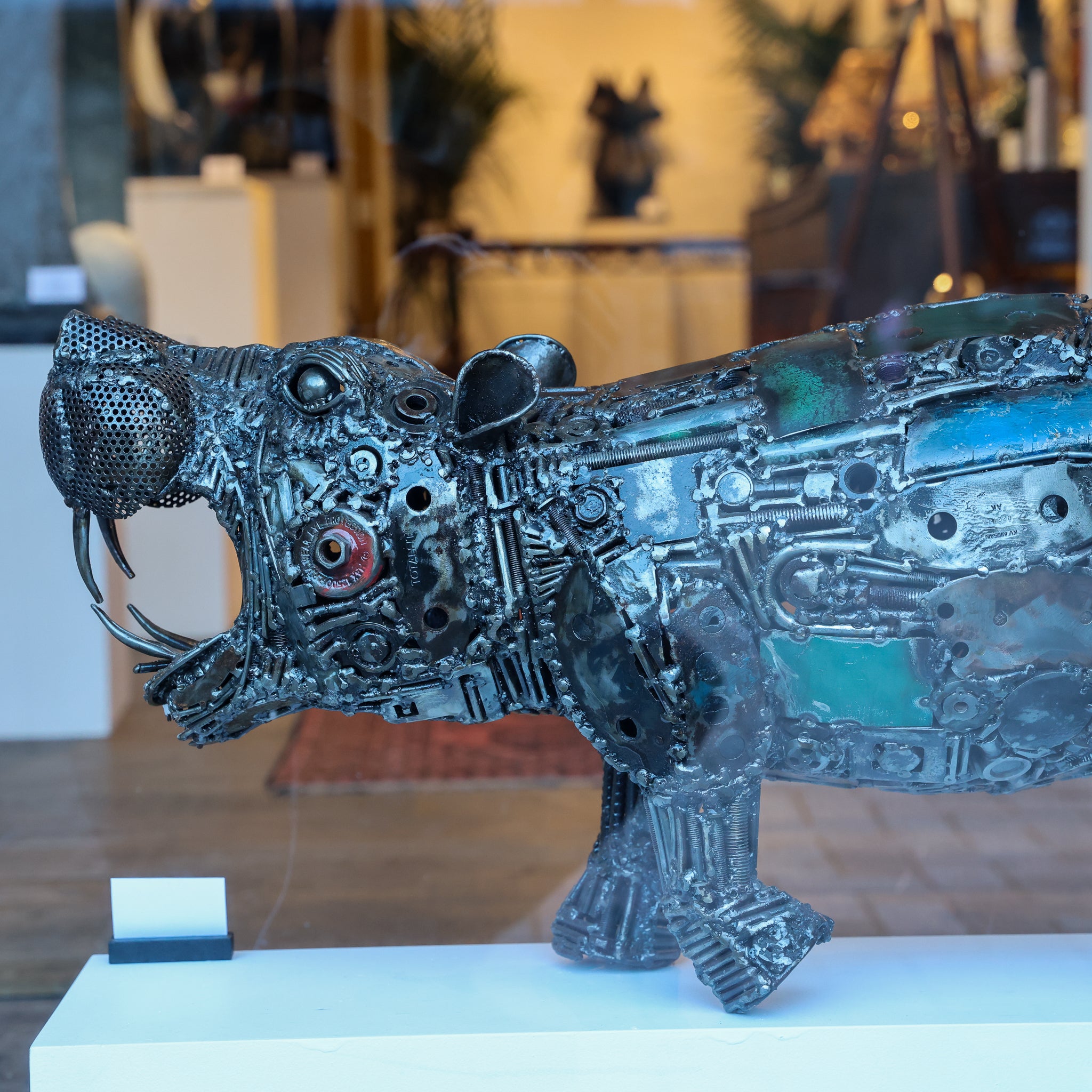 Recycled Metal Hippo