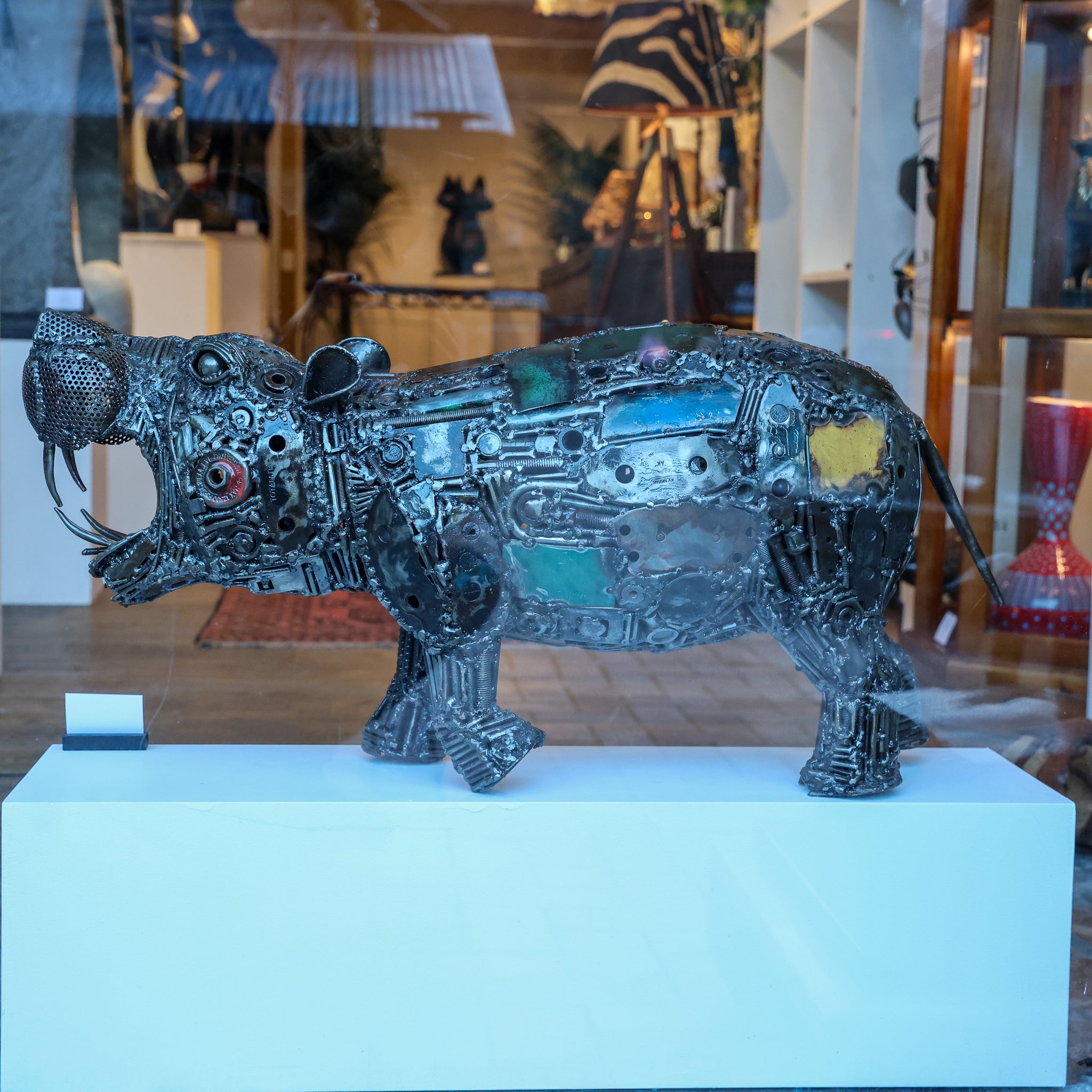 Recycled Metal Hippo