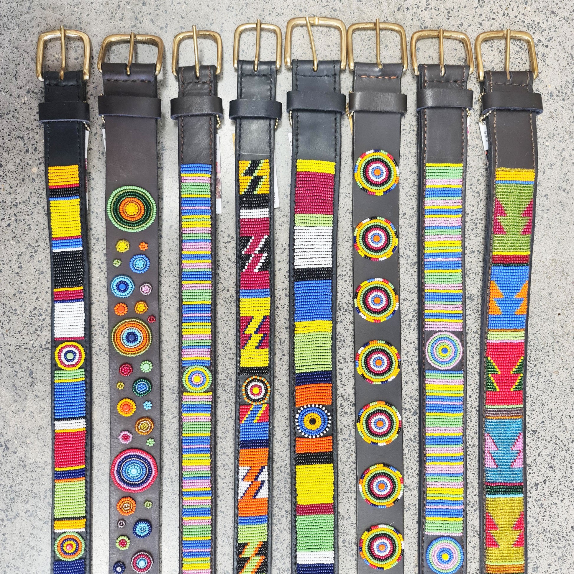 Koy Clothing Beaded Belt - Dunia (Wide) - 34, Multi-Coloured